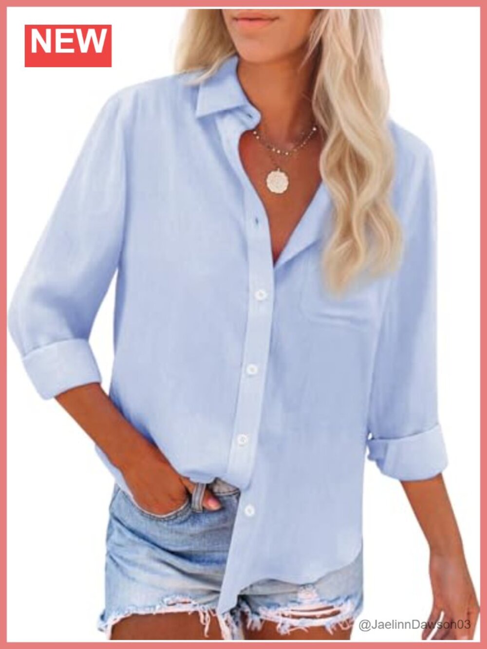 Women's 100% Cotton Button Down Oxford Shirt Long Sleeve Work Blouse